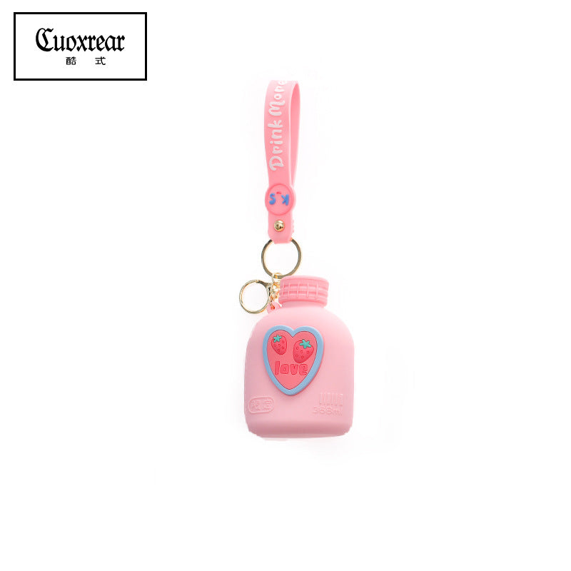 Wholesale Kettle Shape Mini Coin Purse Silica gel Keychain